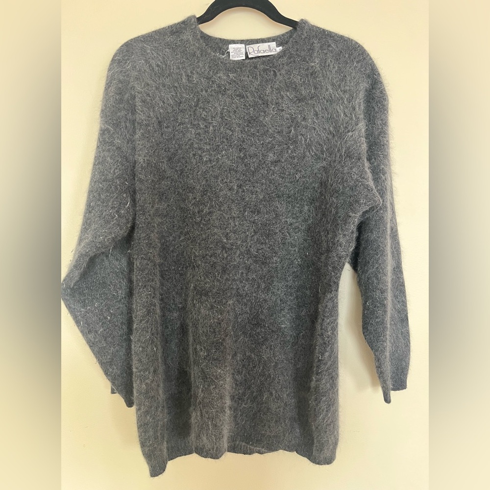 Raffaella shaggy knit pullover sweater.
